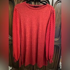Chic Red Women's Tunic Top